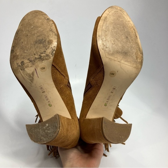 Gianni Bini Renny fringe peep toe booties size 10 - Picture 7 of 8
